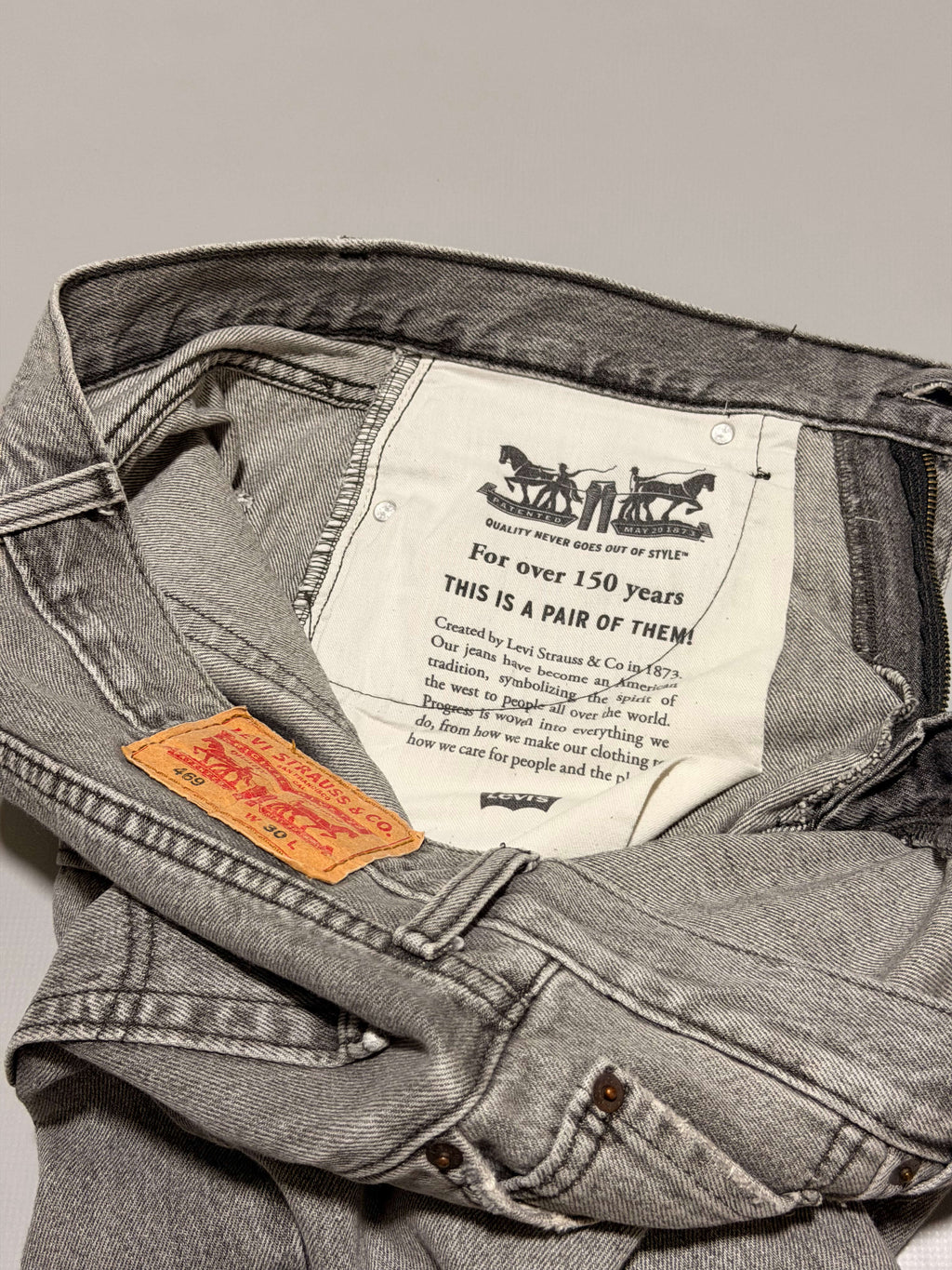 LEVI'S 469 denim loose shorts grey