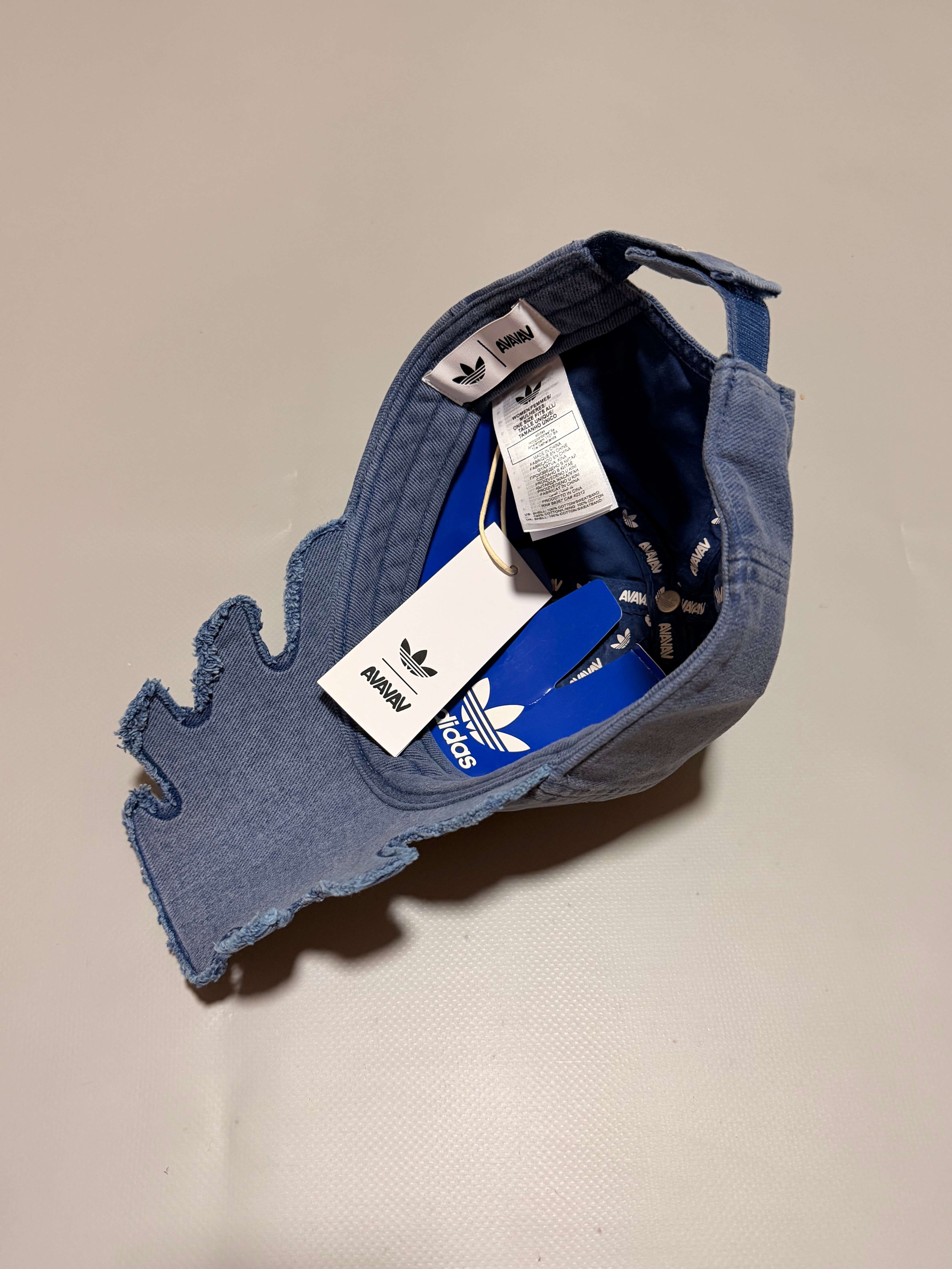 Adidas x AVAVAV denim slashed cap